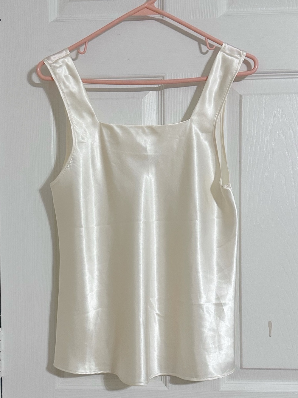 Vintage Cinema Etoile Vintage Ivory Satin Cami Tank Top Size M